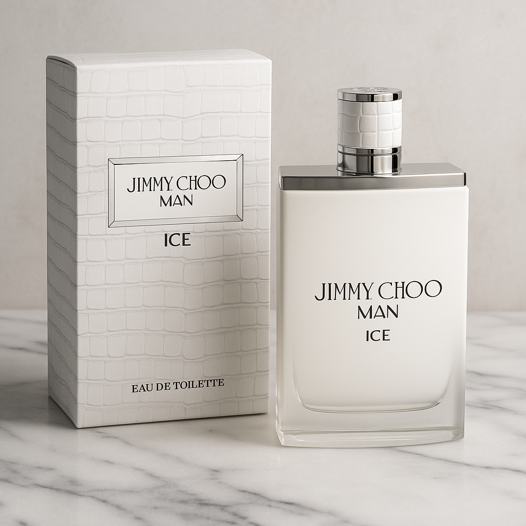 Jimmy Choo Man Ice – Fresh Citrus Woody Men’s Eau de Toilette, Modern White Bottle Cologne