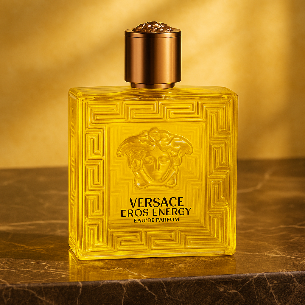 Versace Eros Energy Men’s Eau de Parfum – Bright Yellow Bottle, Fresh Citrus Aromatic Cologne