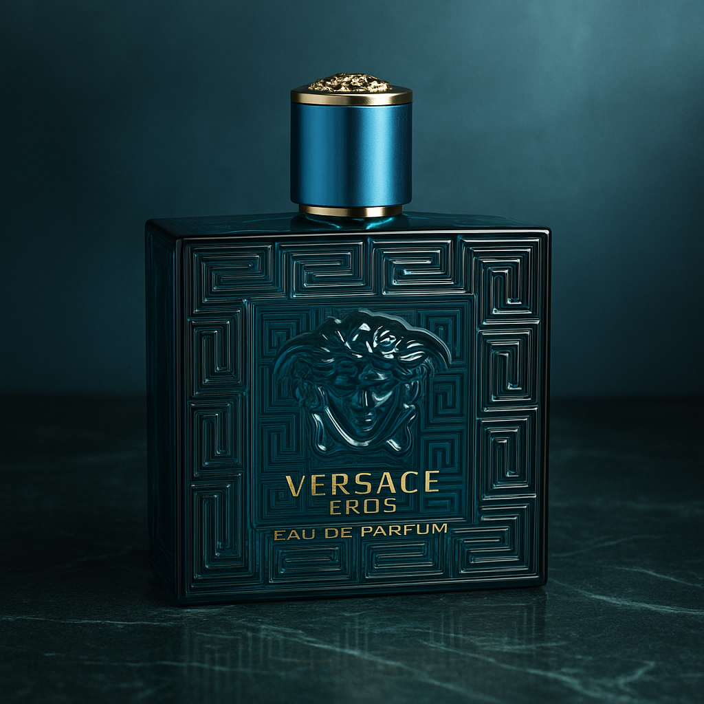 Versace Eros Men’s Eau de Parfum – Iconic Blue Bottle, Fresh Citrus Woody Aromatic Cologne
