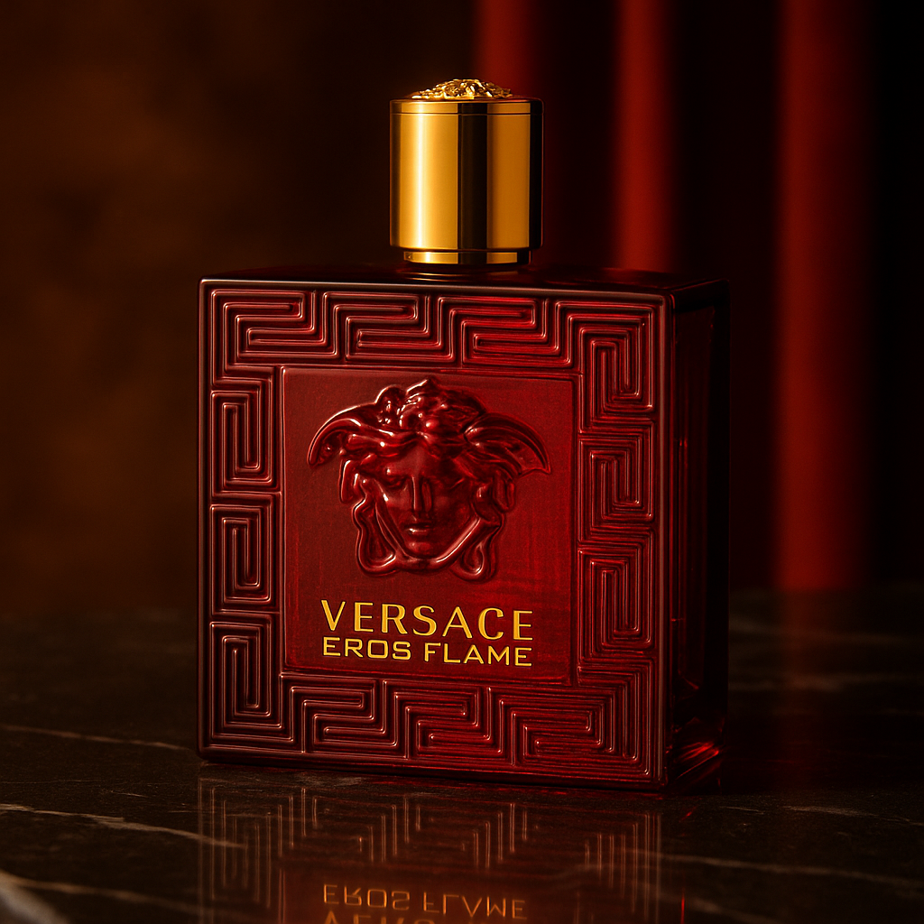 Versace Eros Flame Men’s Eau de Parfum – Red Bottle, Spicy Woody Citrus Cologne