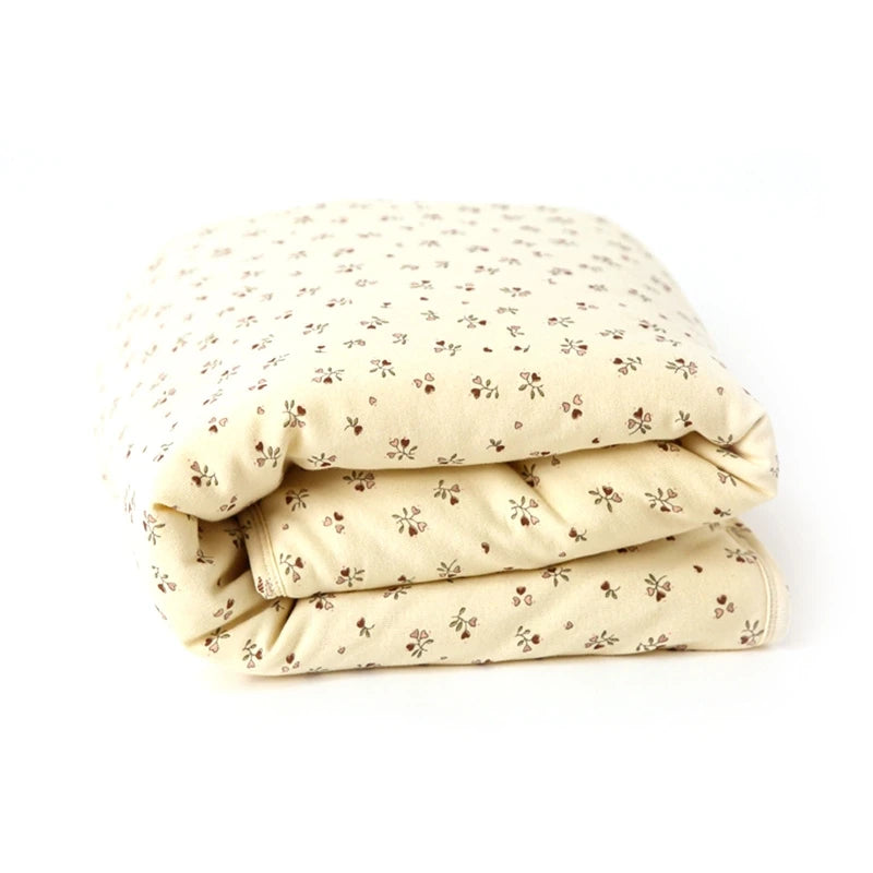 New Autumn Winter Warm Baby Blanket Soft Cotton Cherry Printed Children Quilt Nap Blanket Newborn Swaddle Wrap Bedding