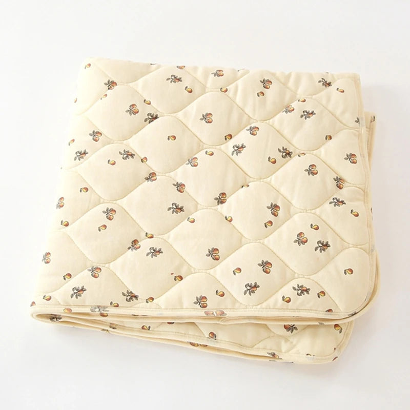 New Autumn Winter Warm Baby Blanket Soft Cotton Cherry Printed Children Quilt Nap Blanket Newborn Swaddle Wrap Bedding