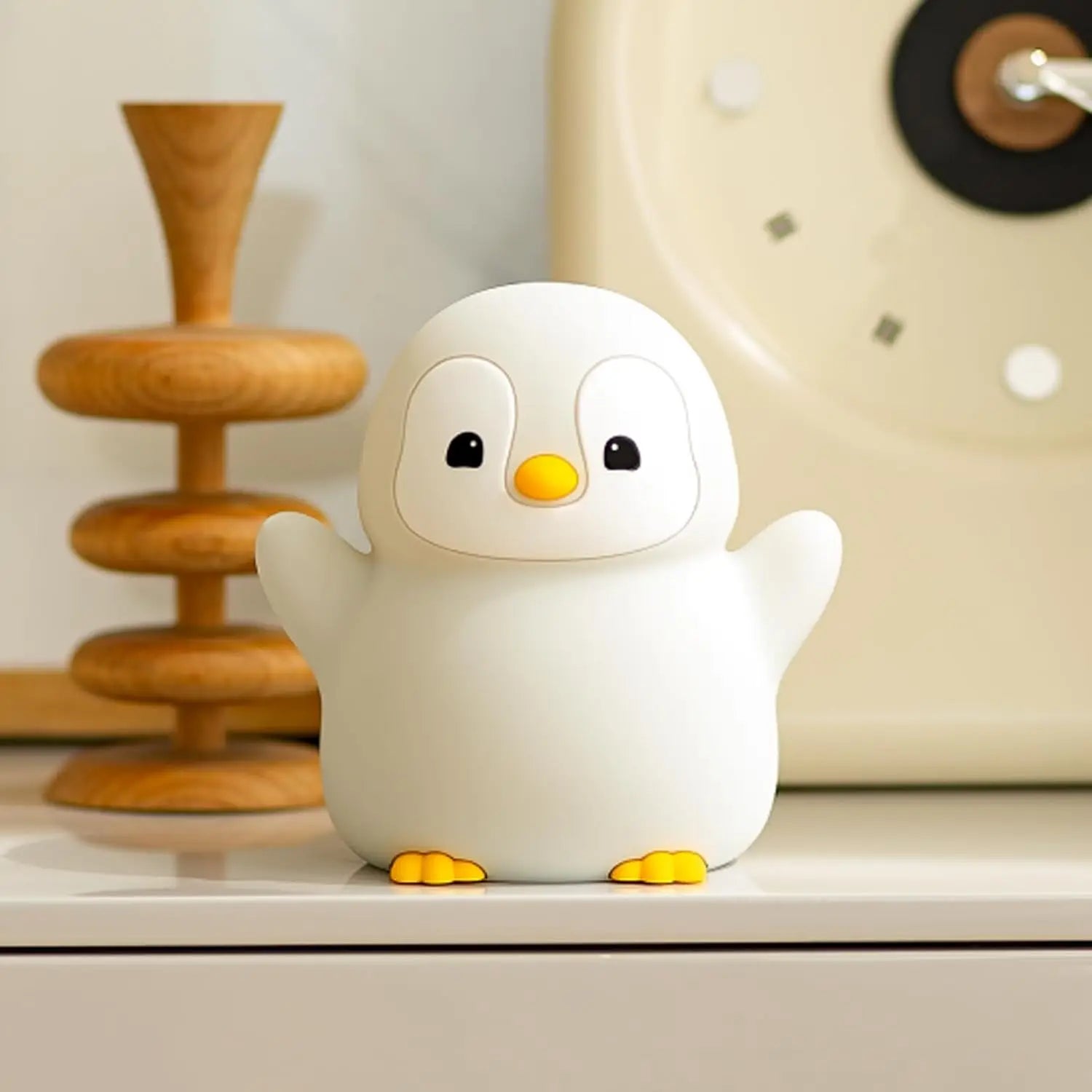 Cute Penguin Night Light for Kids Bedroom Rechargeable Animal Silicone Nursery Night Lamp Touch Control Nightlight for Baby Gift