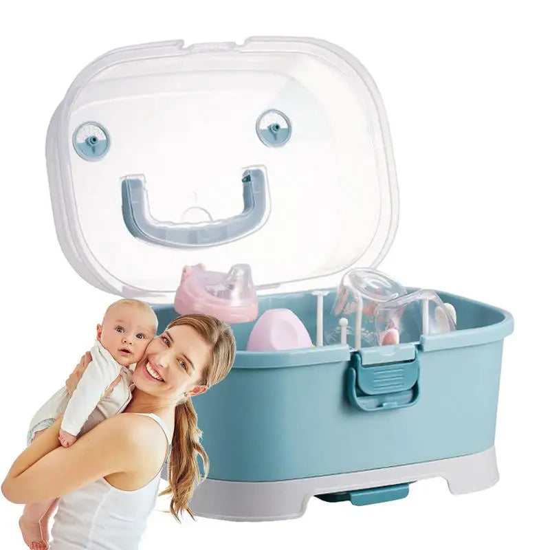 Baby Milk Bottle Storage Organizer Removable Portable Dust Proof Baby Bottle Rack Large Capacity Space Saving Boxes For Nursery