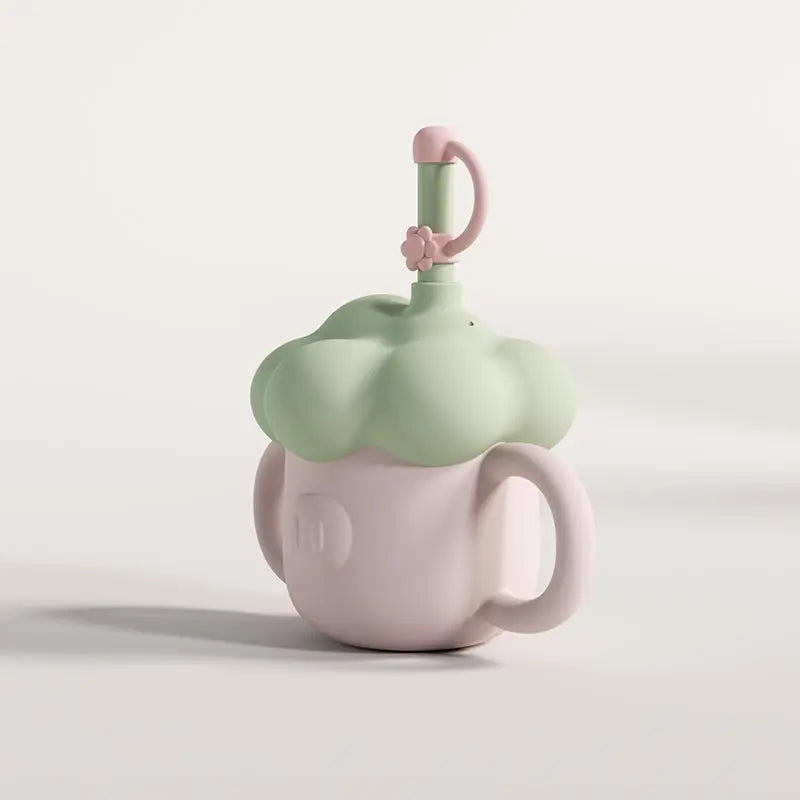 BANSHILI Baby Learning Feeding Cup Kid Feeding Drinkware Straw Bottles Anti-Hot Leakproof Silicone Tableware Toddler Water Bottl