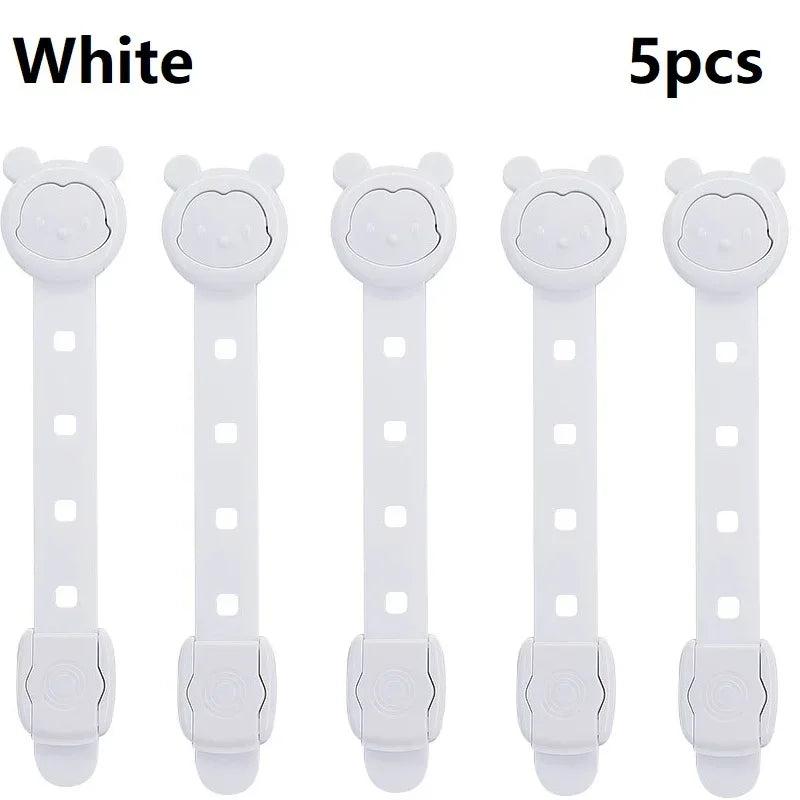 5Pcs Adjustable Child Safety Cabinet Locks for Refrigerators, Drawers, Toilets