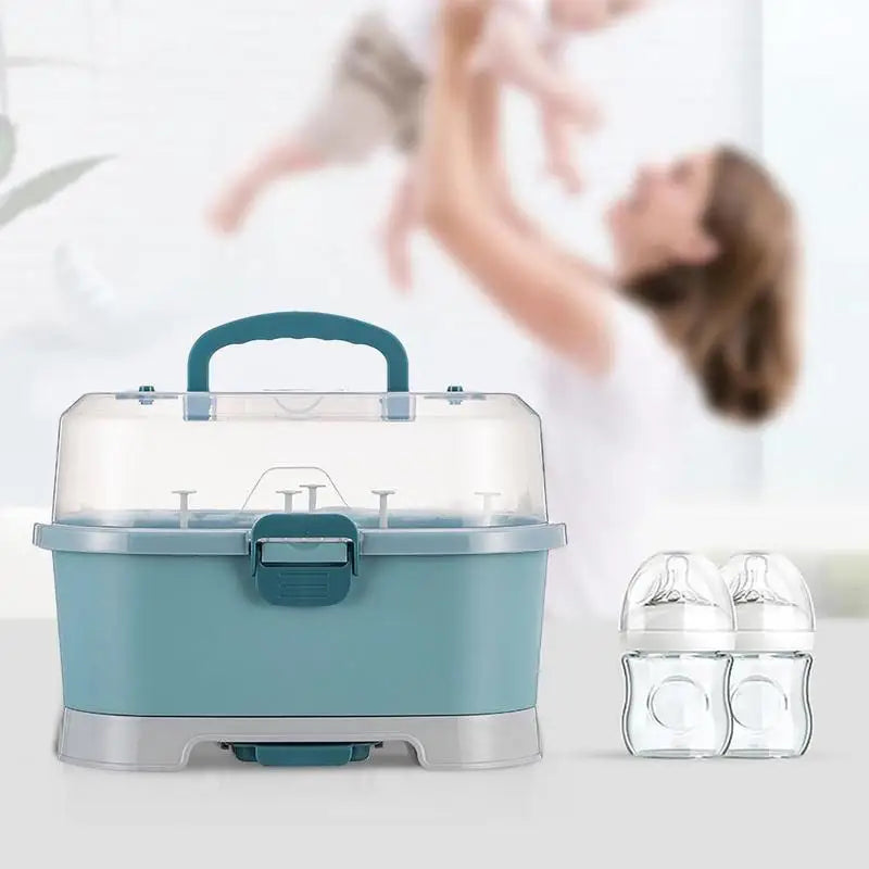 Baby Milk Bottle Storage Organizer Removable Portable Dust Proof Baby Bottle Rack Large Capacity Space Saving Boxes For Nursery