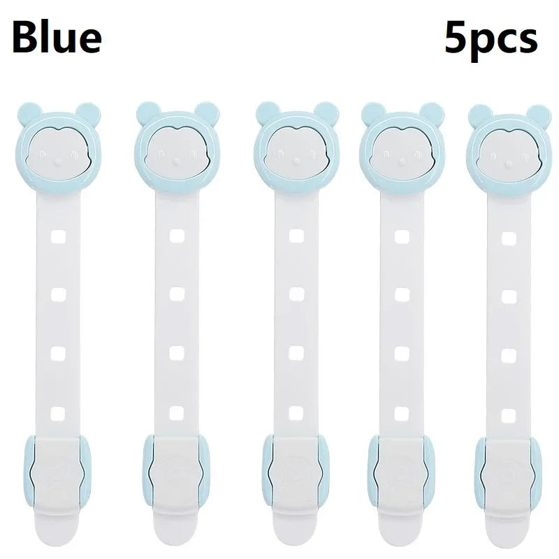 5Pcs Adjustable Child Safety Cabinet Locks for Refrigerators, Drawers, Toilets