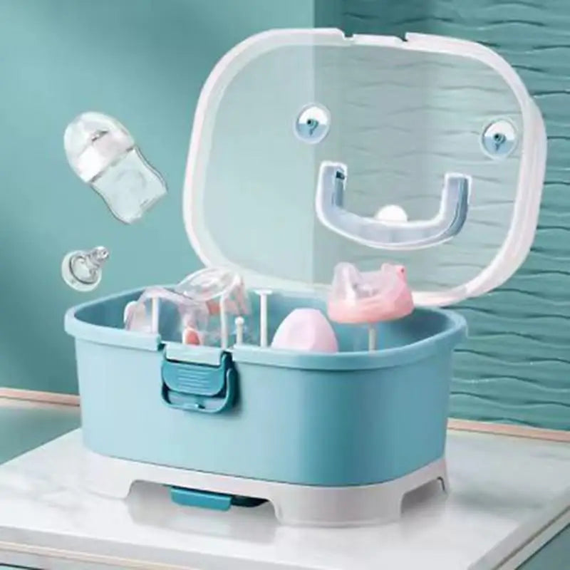 Baby Milk Bottle Storage Organizer Removable Portable Dust Proof Baby Bottle Rack Large Capacity Space Saving Boxes For Nursery