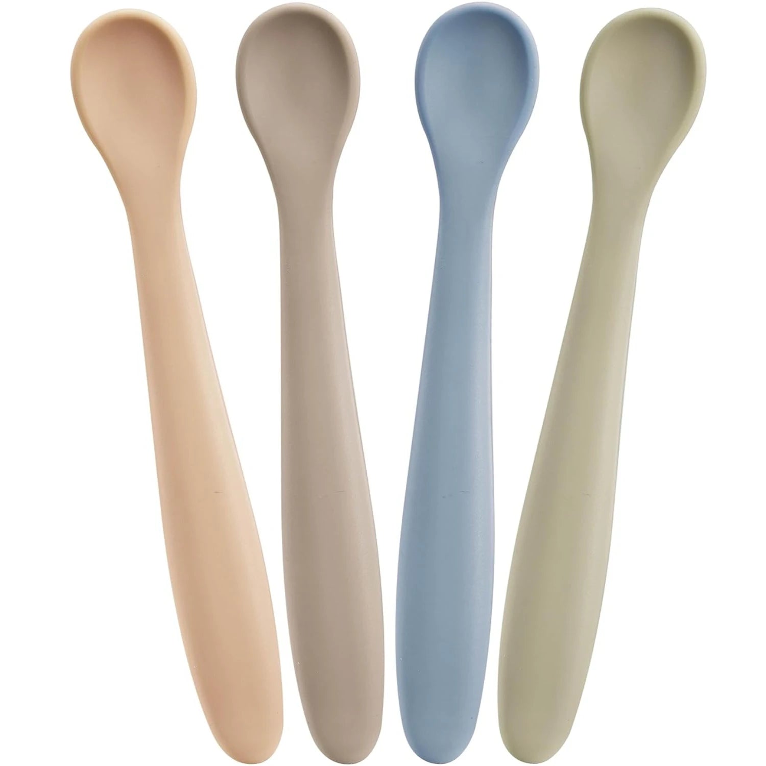 Best Soft Silicone Baby Spoons Dishwasher-Safe Silicone Bendable Baby Feeding Spoon Infant First Stage Silicone Training Spoon,