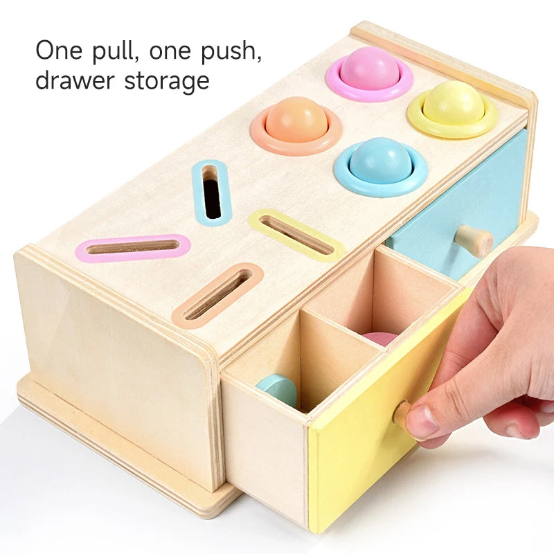 Montessori Wooden Multifunction Toys Color Spinning Coin Box Wooden Toys Children Puzzle Sensory Early Education Game Toys Gift