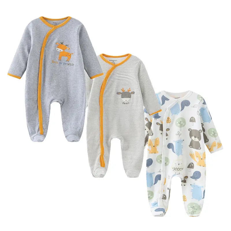3PCS/Set Autumn Unisex Baby Rompers Cotton Soft Newborn Boy Girl Jumpsuit 2023 Infant Winter Onesies Clothes