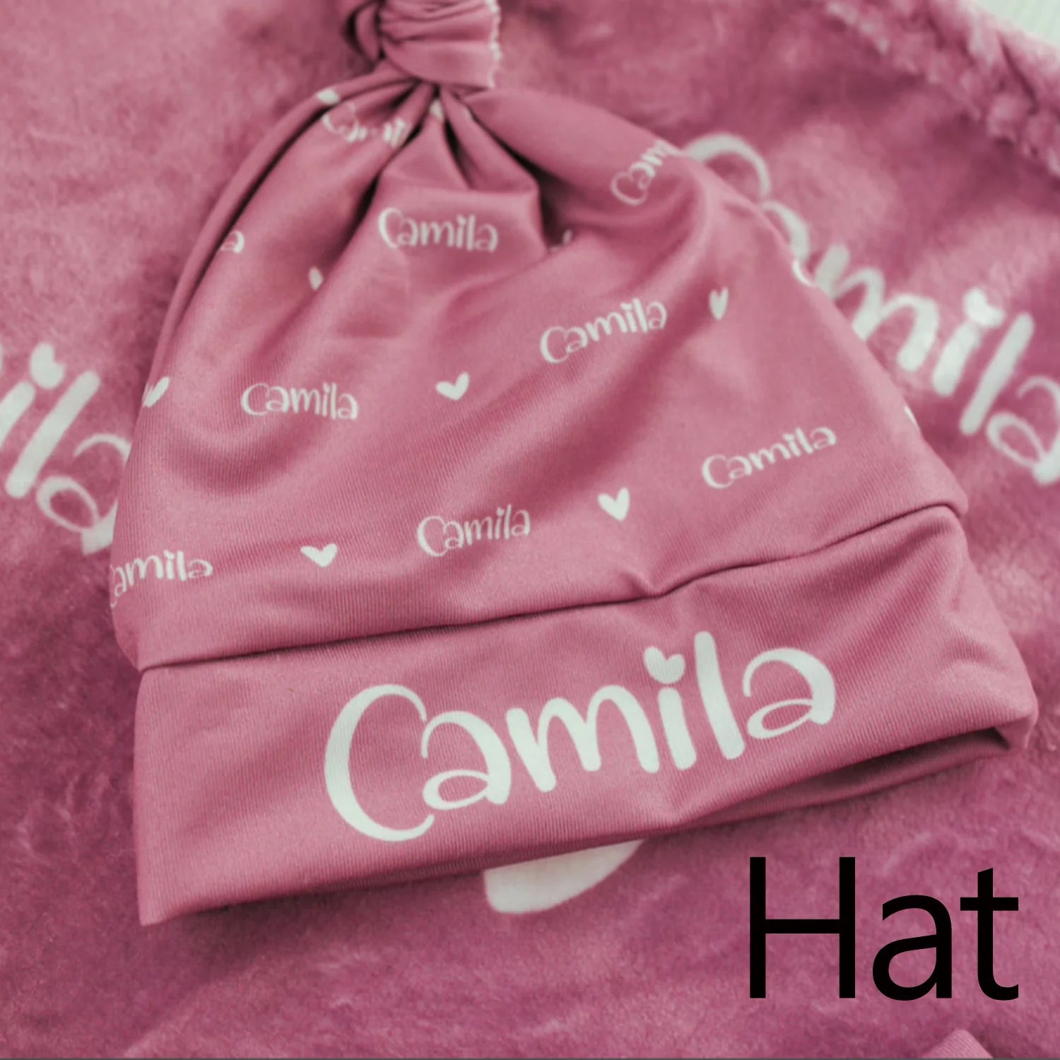 LVYZIHO Personalized Name Jersey Swaddle Set , Baby Name Hat, Bow, Baby Swaddle, Choose Colors and Font