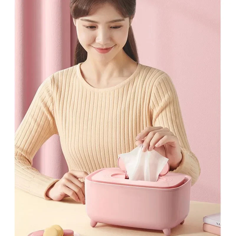 Baby Wipes Warmer - Constant Temperature Wet Wipe Heater, Newborn Tissue Warmer, 36 Hours Heating, Baby Mask Warmer