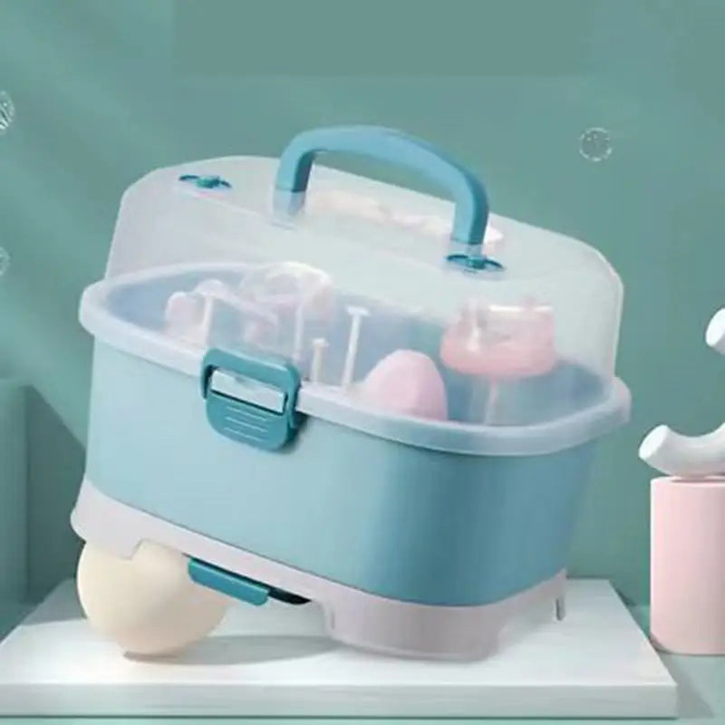 Baby Milk Bottle Storage Organizer Removable Portable Dust Proof Baby Bottle Rack Large Capacity Space Saving Boxes For Nursery