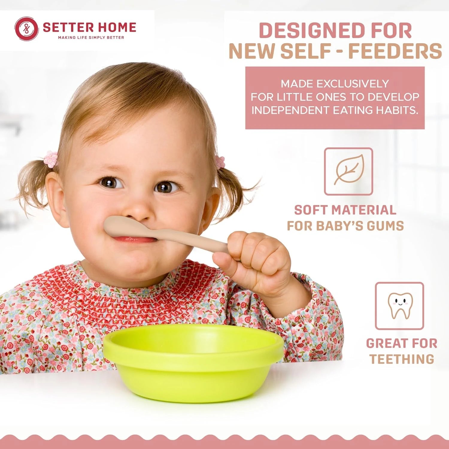 Best Soft Silicone Baby Spoons Dishwasher-Safe Silicone Bendable Baby Feeding Spoon Infant First Stage Silicone Training Spoon,