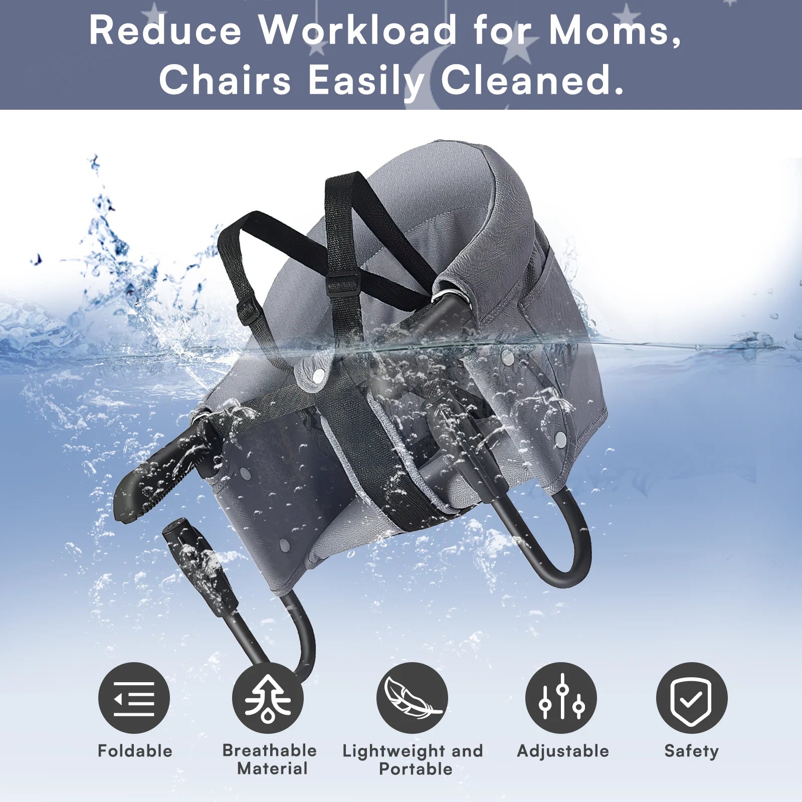 UBRAVOO Portable Foldable Easy Feeding Hook-On Table High Chair for Babies 6 Months to 3 Years