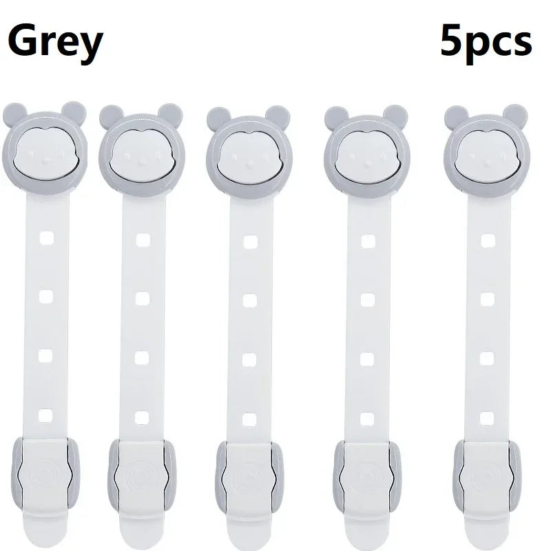 5Pcs Adjustable Child Safety Cabinet Locks for Refrigerators, Drawers, Toilets