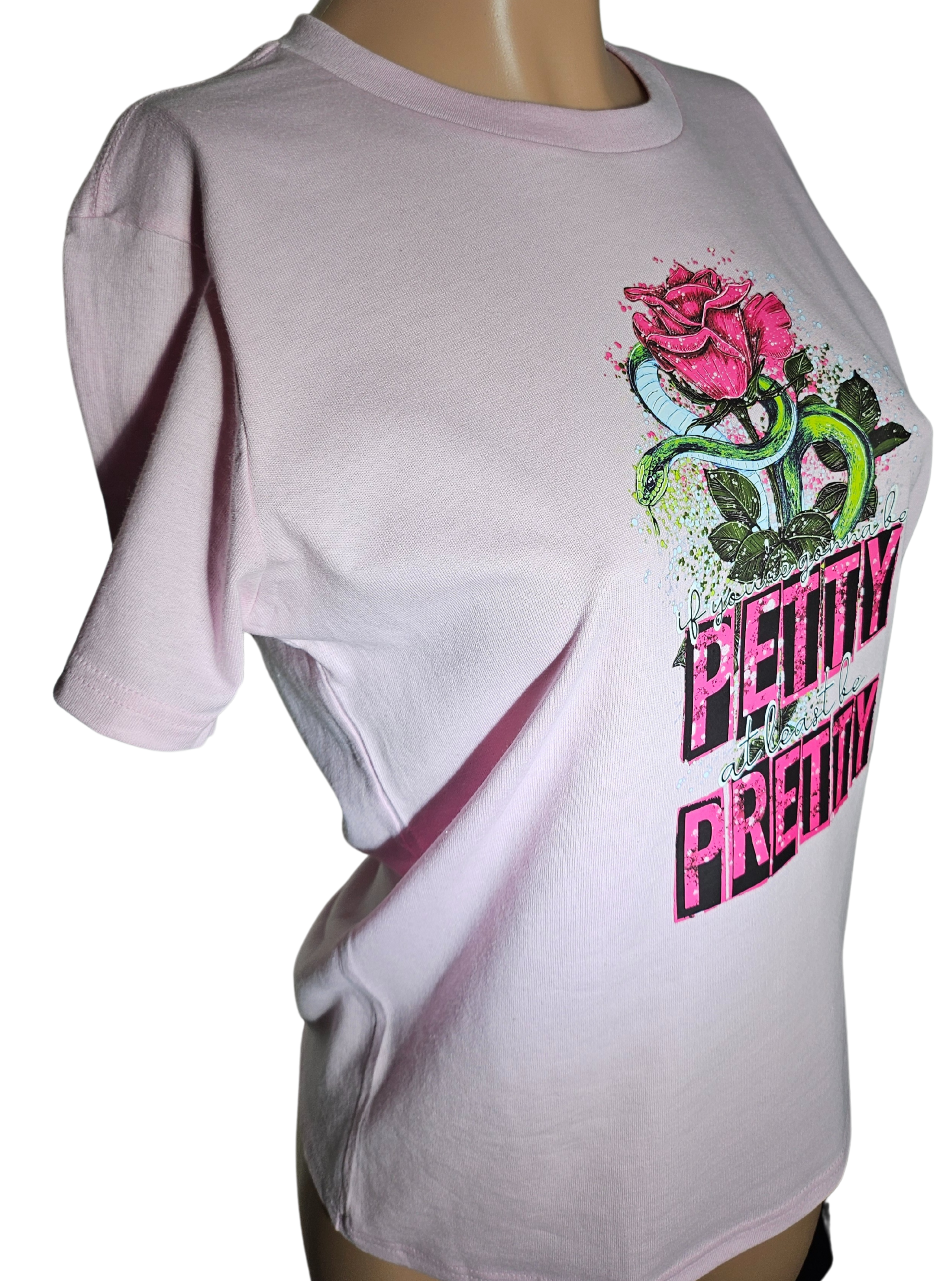 Petty But Pretty Shirt – Pink Rose & Snake Graphic Tee – Funny Women’s T-Shirt – Sass & Style Shirt – Pretty Petty Vibes