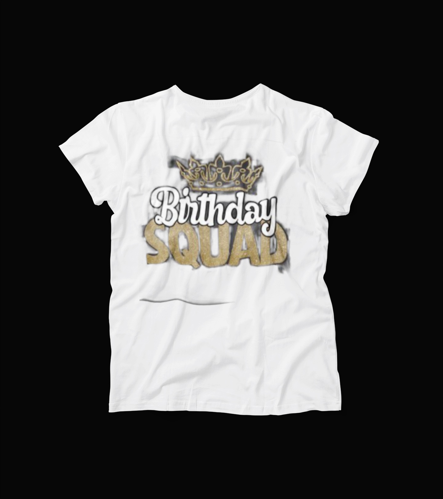 Birthday Squad T-Shirt – Gold Crown Celebration Tee for Friends and Party Crews – Matching Birthday Outfit – Black Glitter Style Shirt