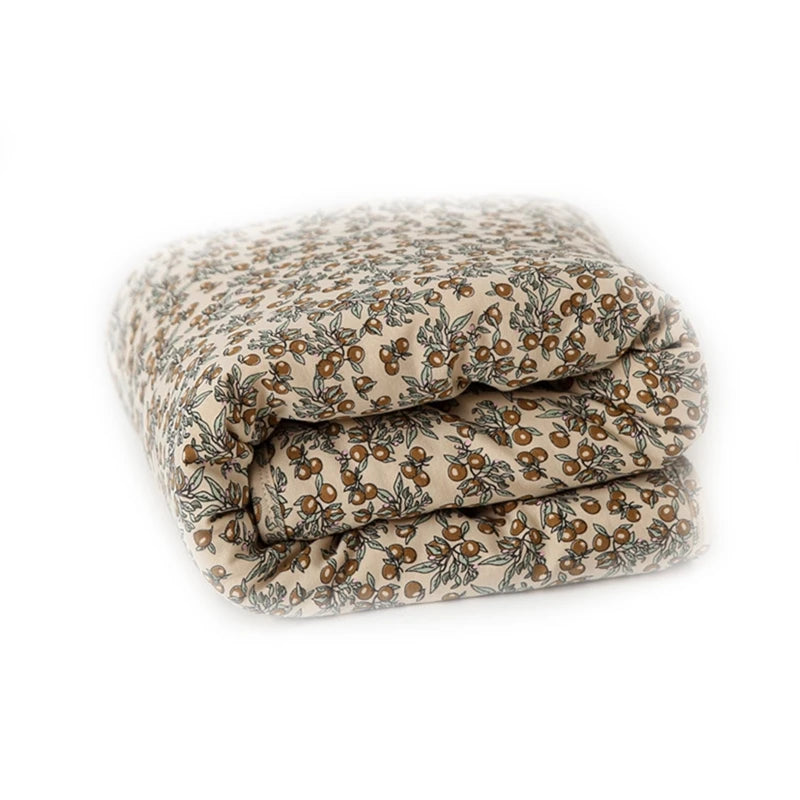 New Autumn Winter Warm Baby Blanket Soft Cotton Cherry Printed Children Quilt Nap Blanket Newborn Swaddle Wrap Bedding