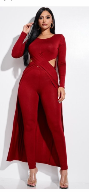 Womens 2 piece body suit with cape sweater