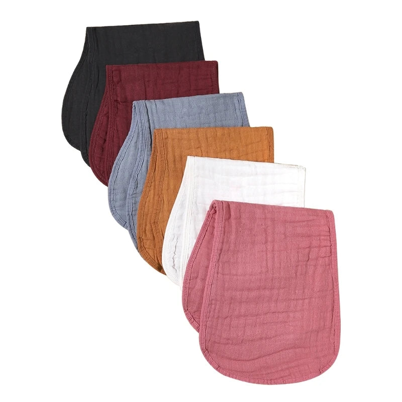 6Pcs/set Baby Bibs Six Layer Gauzes Burp Cloths for Babies with Hourglass Design