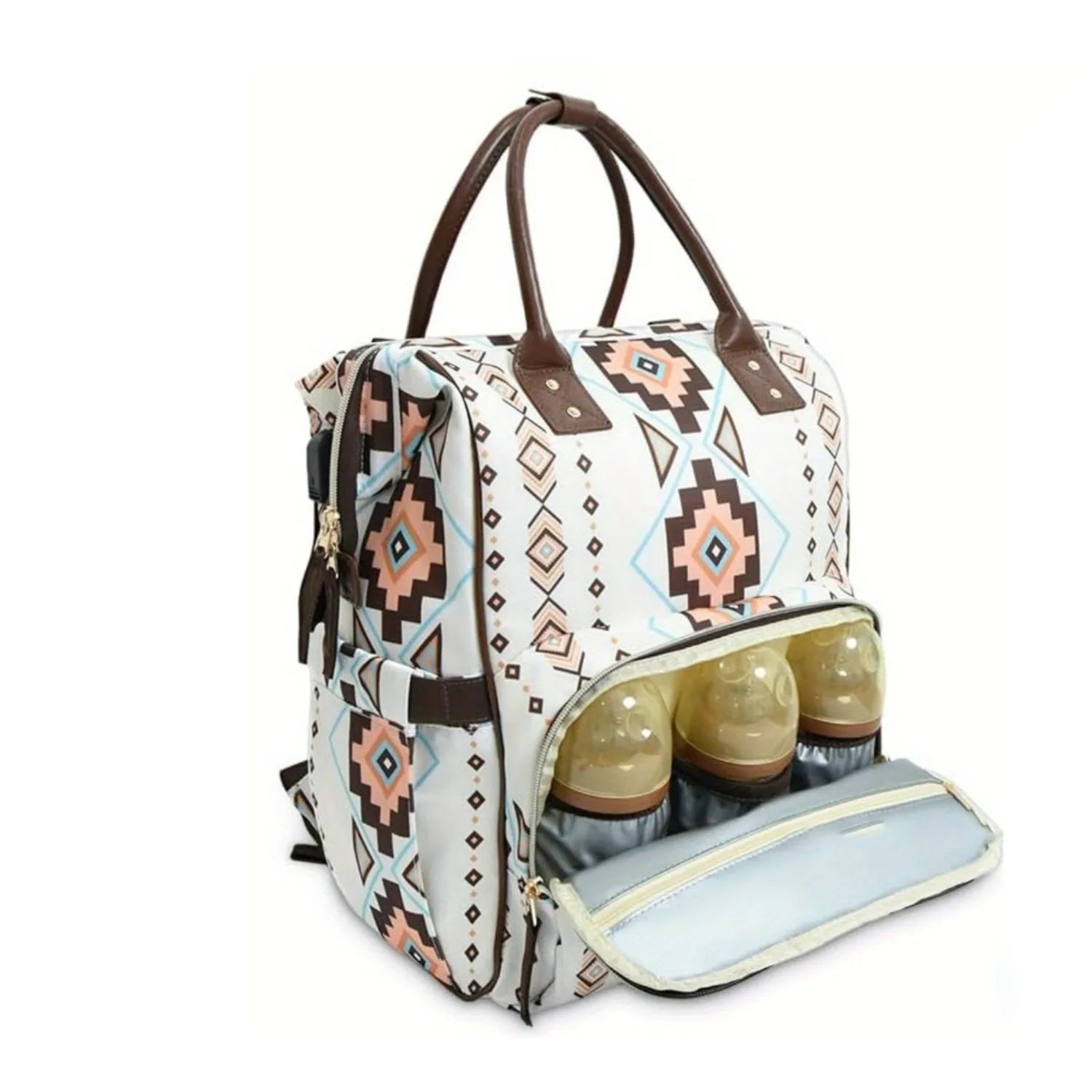 Large capacity multifunctional travel bag, diaper bag, portable mother and baby bag, with insulation bag and pacifier box