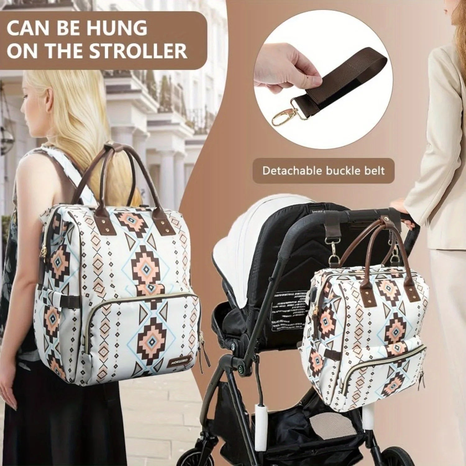 Large capacity multifunctional travel bag, diaper bag, portable mother and baby bag, with insulation bag and pacifier box