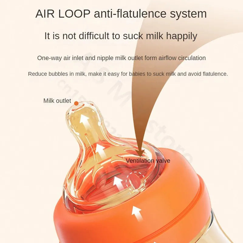 Newborn Feeding Bottle/ Baby PPSU Anti-fall Milk Bottle/ Anti-Colic Feeding Bottle/ Silicone nipple 90ML 0-3 months