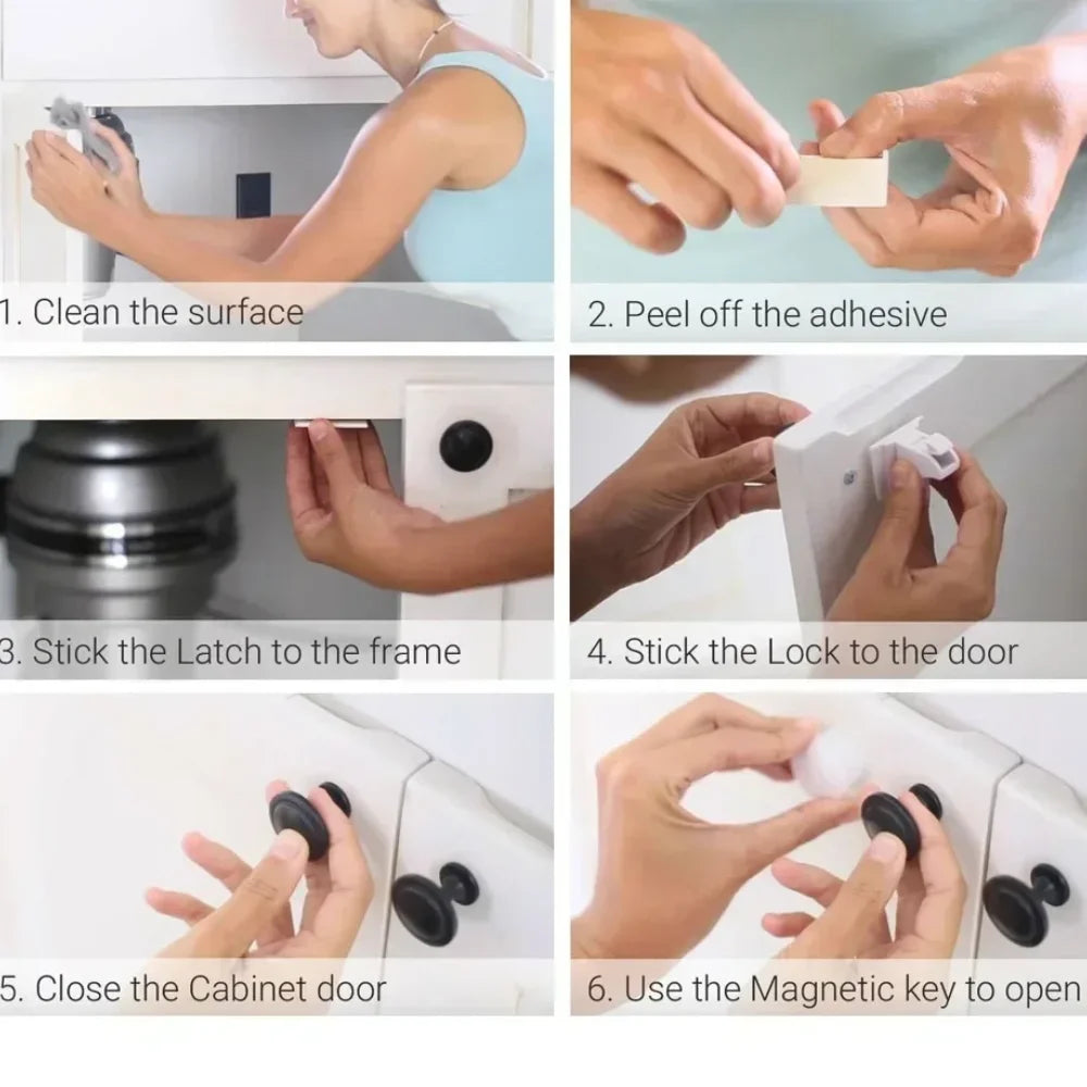 Magnetic Children's Lock for Extra Cabinet Door Safety: A Must-Have for Parents  Drawer Lock  Baby Protection  Baby Safety Lock