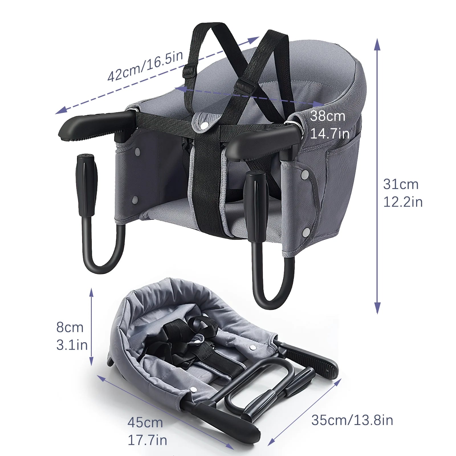 UBRAVOO Portable Foldable Easy Feeding Hook-On Table High Chair for Babies 6 Months to 3 Years