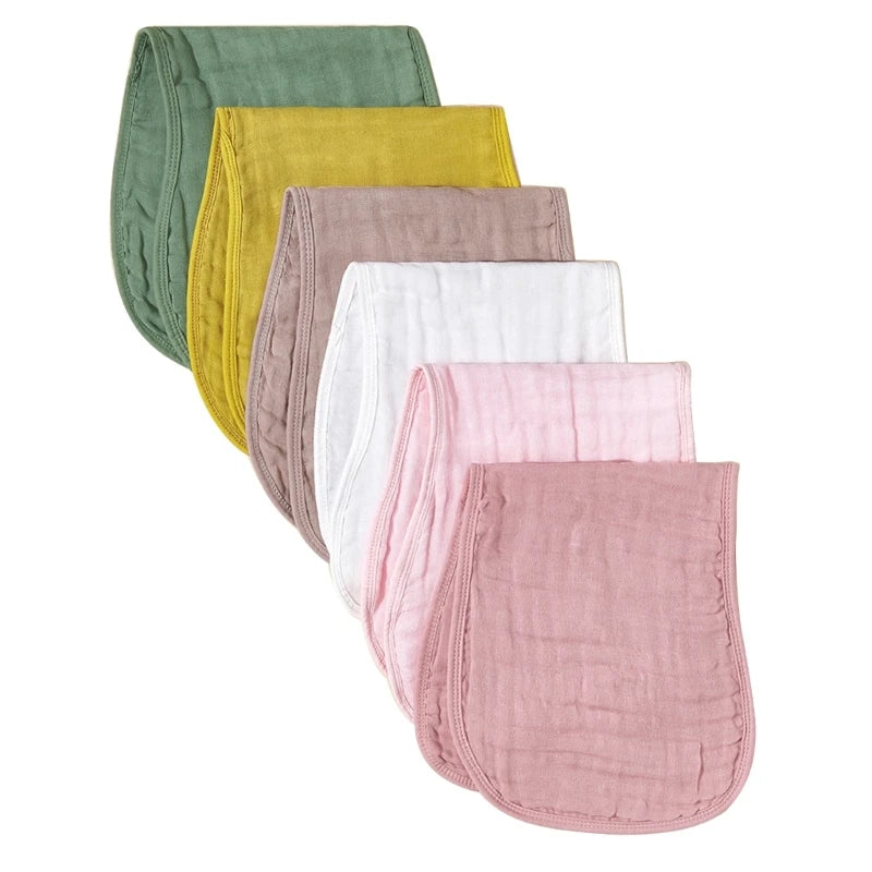6Pcs/set Baby Bibs Six Layer Gauzes Burp Cloths for Babies with Hourglass Design