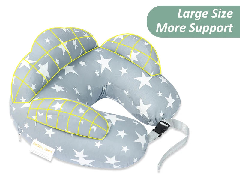Adjustable Nursing Pillow for Breastfeeding, Breast Feeding Pillow Bottle Feeding Support for Mom and Baby, Removable Cover