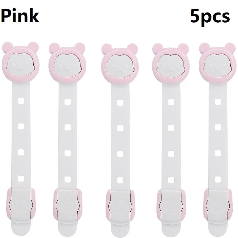 5Pcs Adjustable Child Safety Cabinet Locks for Refrigerators, Drawers, Toilets