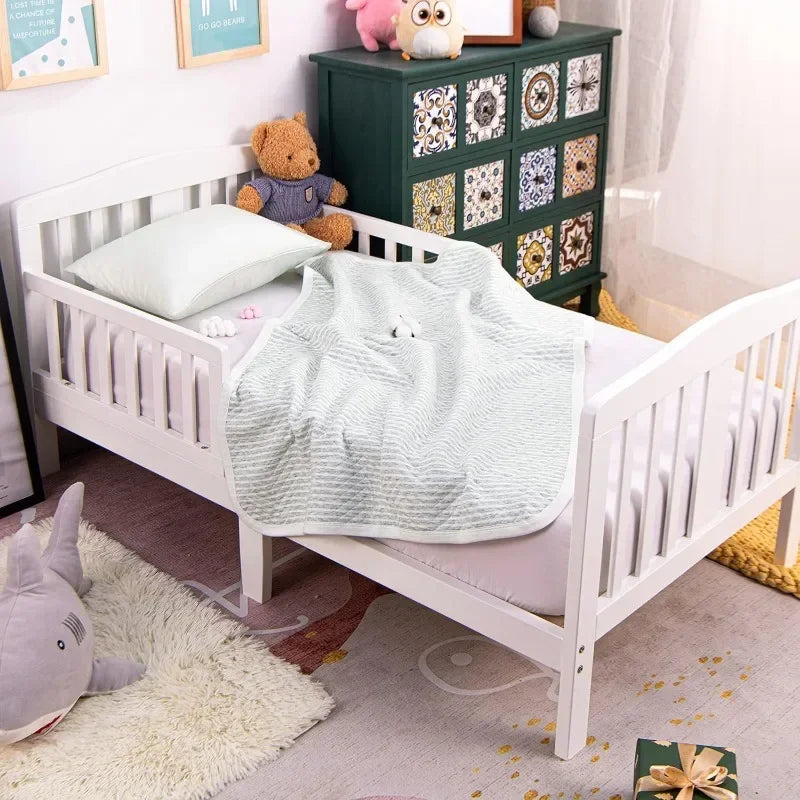 Quilted Toddler Blanket, Breathable and Warm for Boys and Girls Baby Blanket, 30x40 Inches, Grey Wave