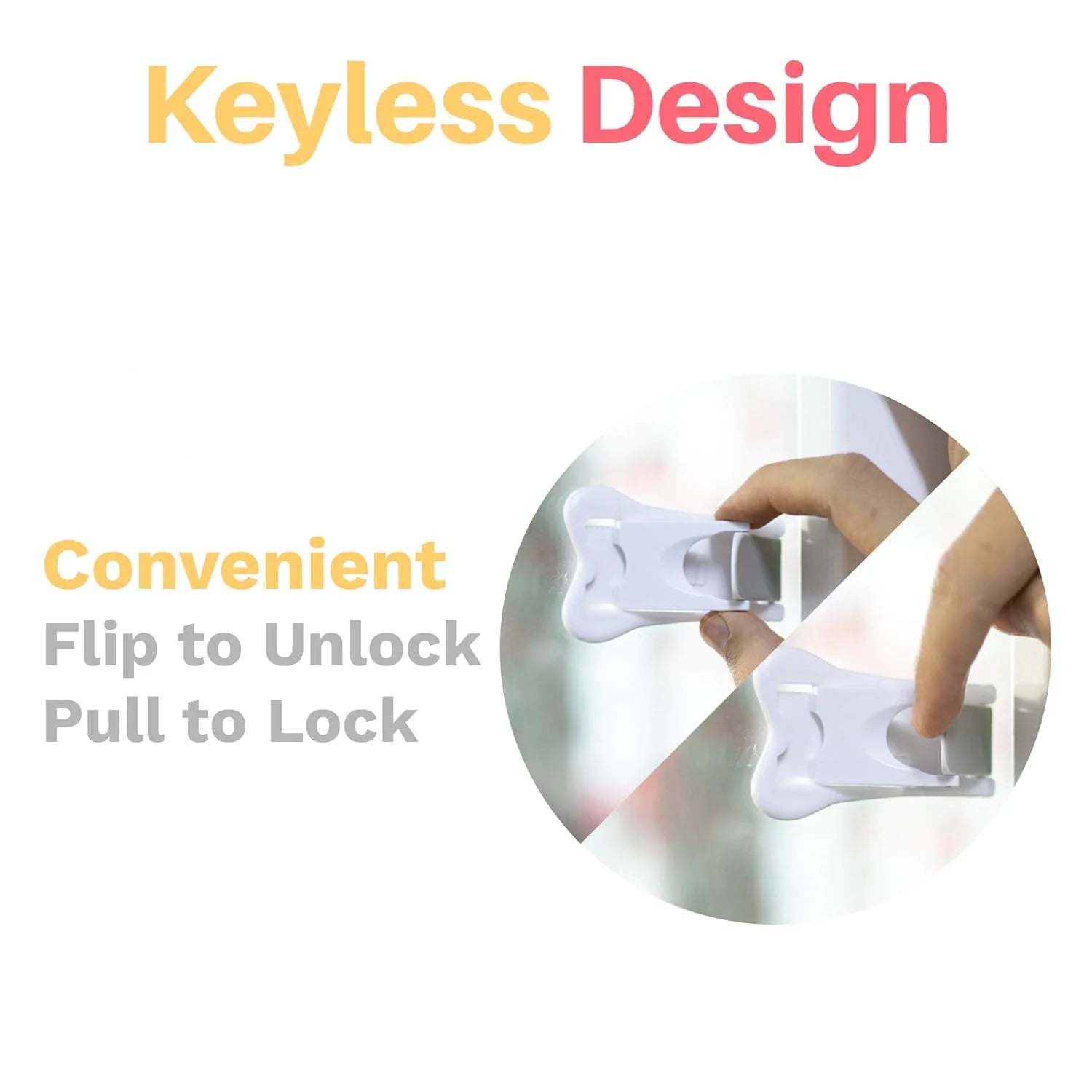 Inaya Sliding Door Lock for Child  (4-Pack) - Child  Locks for Sliding Glass Doors, Windows, Closets & Cabinets.  Locks for All